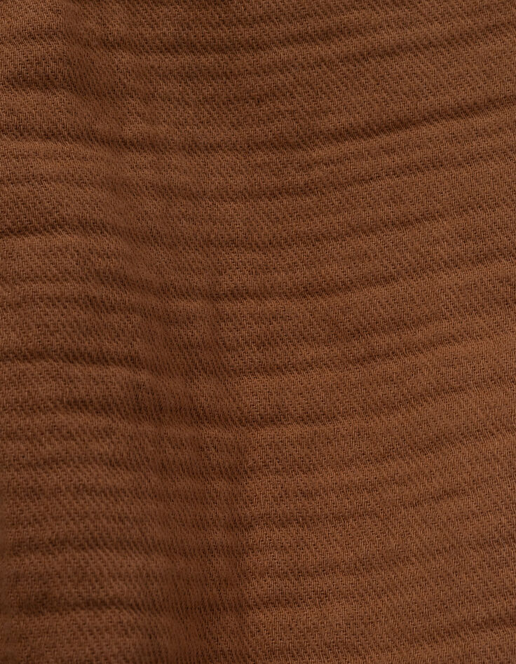 Bermuda shorts JOGGER LOOSE cognac cotton gauze for boy-10