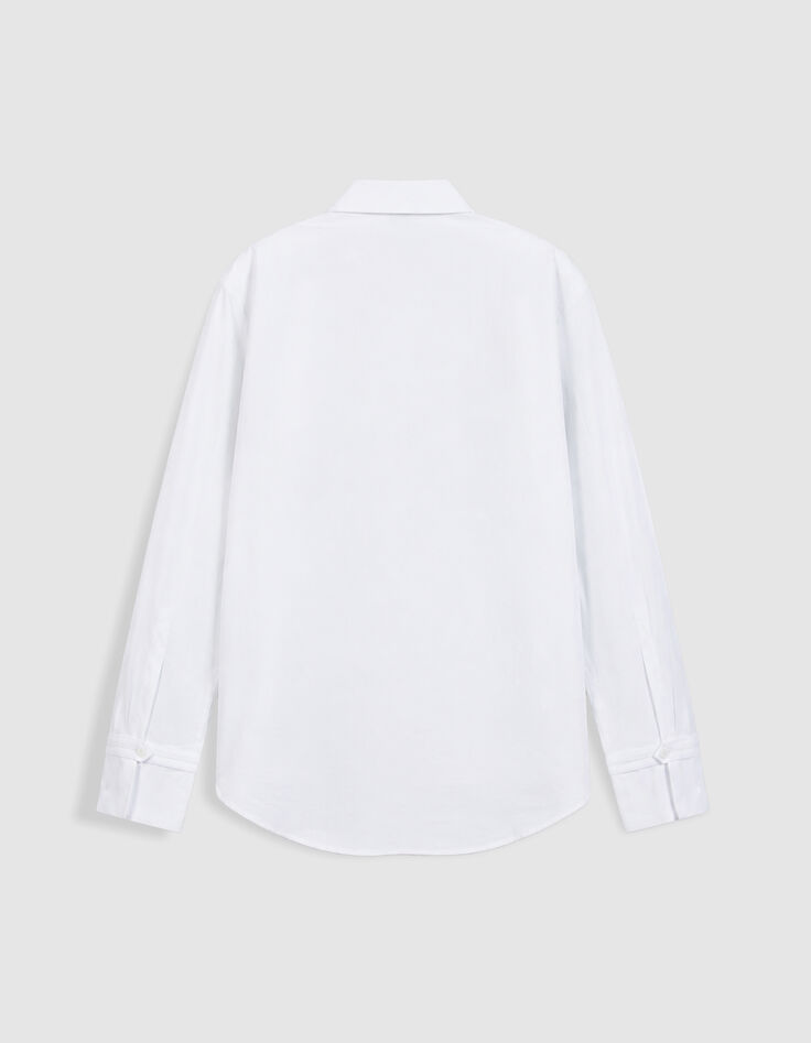 Chemise blanche en coton coupe droite femme-3