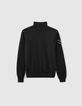 Pull col roulé maille tricot bijoux esprit militaire femme-6