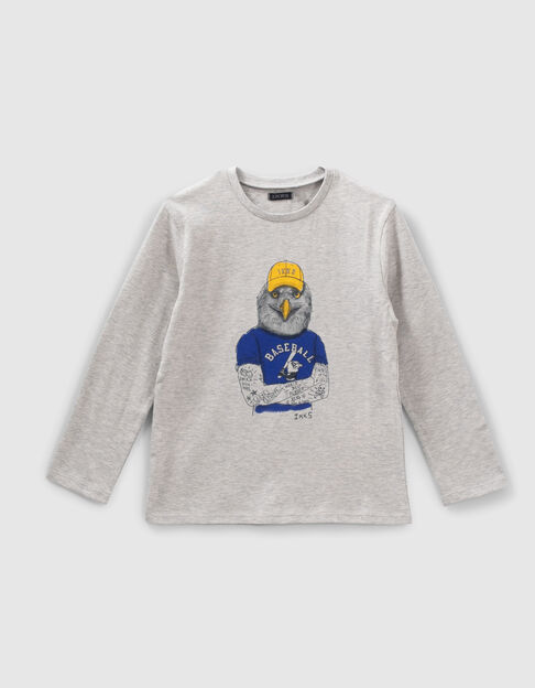 Grijs T-shirt opdruk Amerikaanse adelaar jongens - IKKS