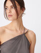Grey Lyocell&reg; jumpsuit asymmetrical for women-4