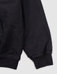 Blouson noir à capuche fille-7
