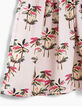 Girls’ off-white mixed fabric dress with palm print skirt-4