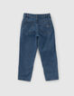 Jean MOM bleu clair coton bio 7/8e fille-3