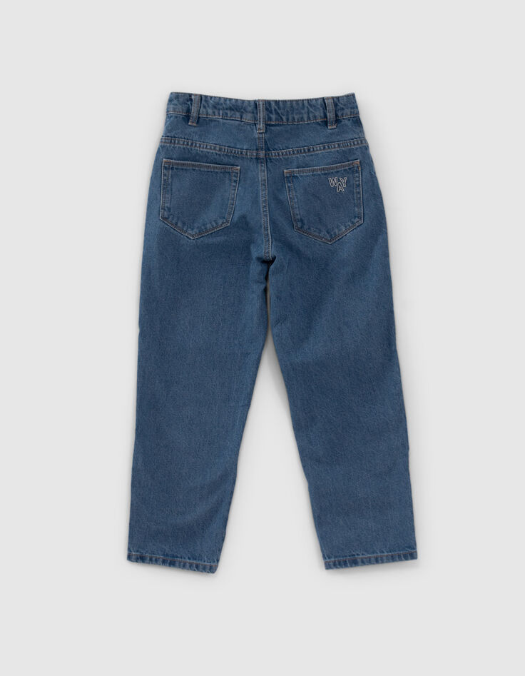 Jean MOM bleu clair coton bio 7/8e fille-3