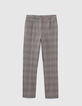 Women&rsquo;s checked semi-elasticated 7/8 tapered trousers-3