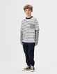 Matrozenshirt biokatoen trompe l'oeil mouwen jongens-1