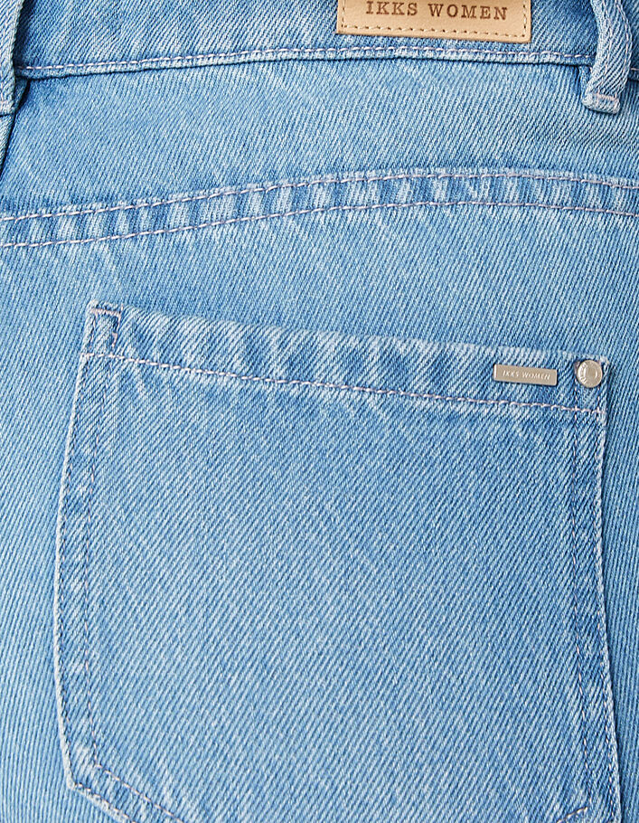 Vaqueros azules tiro alto corte recto cropped mujer-6