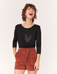Short taille mi-haute en cuir de chèvre velours femme-3