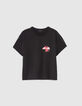Schwarzes Damen-T-Shirt mit Drachenmotiv-6