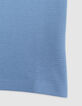 Blue jacquard boy's embroidered pocket T-shirt-6