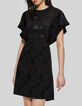 Zwarte jacquardjurk met plantenmotief en studs Dames-2