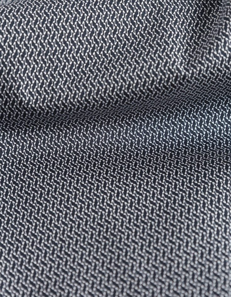 Chemise slim marine imprim&eacute; minimaliste Homme-9