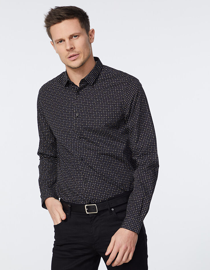 Camisa SLIM negra estampado Rock Hombre-3