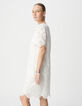 Mujer Vestido blanco de algodón orgánico con broderie anglaise-5