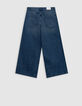 Jean wide leg cropped bleu Femme-3