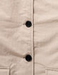 Girls’ beige trench coat with velvet collar-6