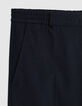 Men's slim navy elastic waistband jogpants-8