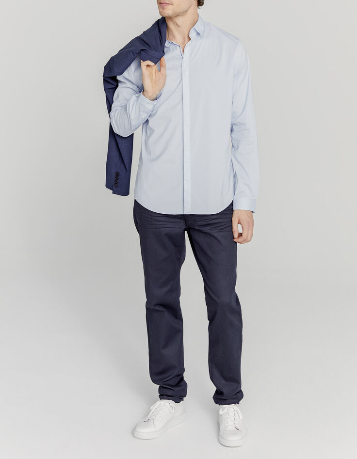 Chemise SLIM ciel à boutons cachés EASY CARE Homme-5