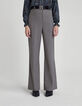 Pantalon de costume flare gris à rayures tennis Femme-2