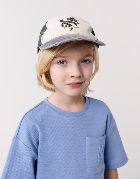 Gorra negra beige visera gris niño - IKKS