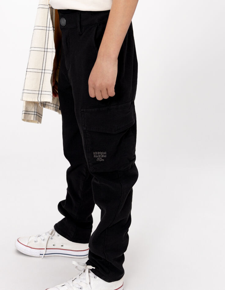 Rechte zwarte broek battlestijl jongens-3