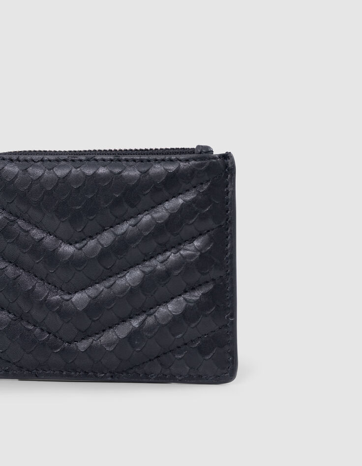 Women's 1440 Banker schwarzes Leder mit Pythonprägung-2