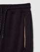 Boys&rsquo; black joggers with knee seaming-6