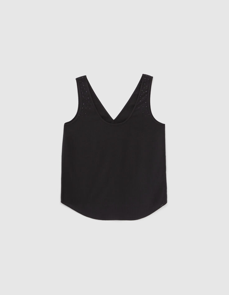 Women’s black recycled studded front/back reversible top-6