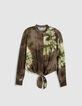 Women's tie and dye khaki shirt-7