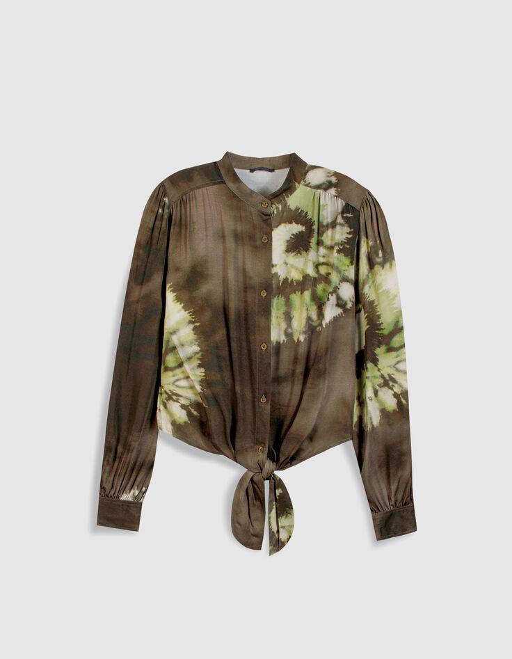 Women's tie and dye khaki shirt-7