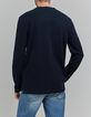 Men's navy embossed mesh T-shirt-3