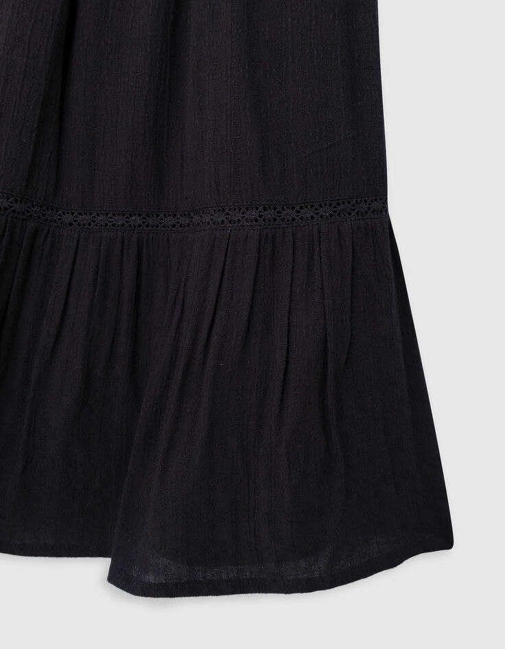Robe noire jacquard gaufré fille-8