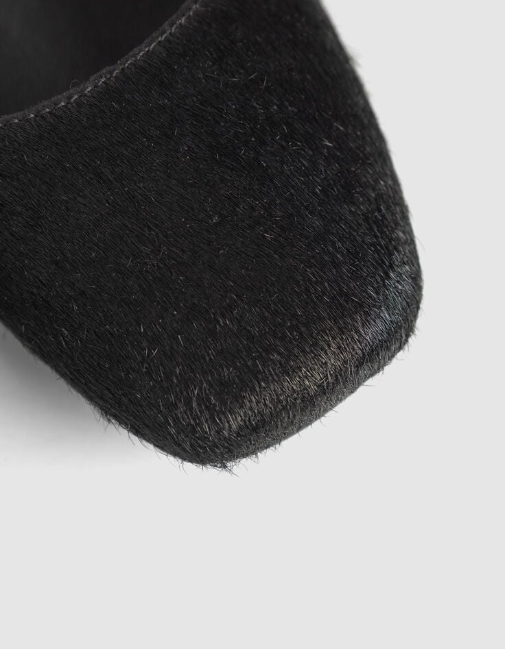 Ballerines noires cuir effet poulain 3 boucles Femme-4