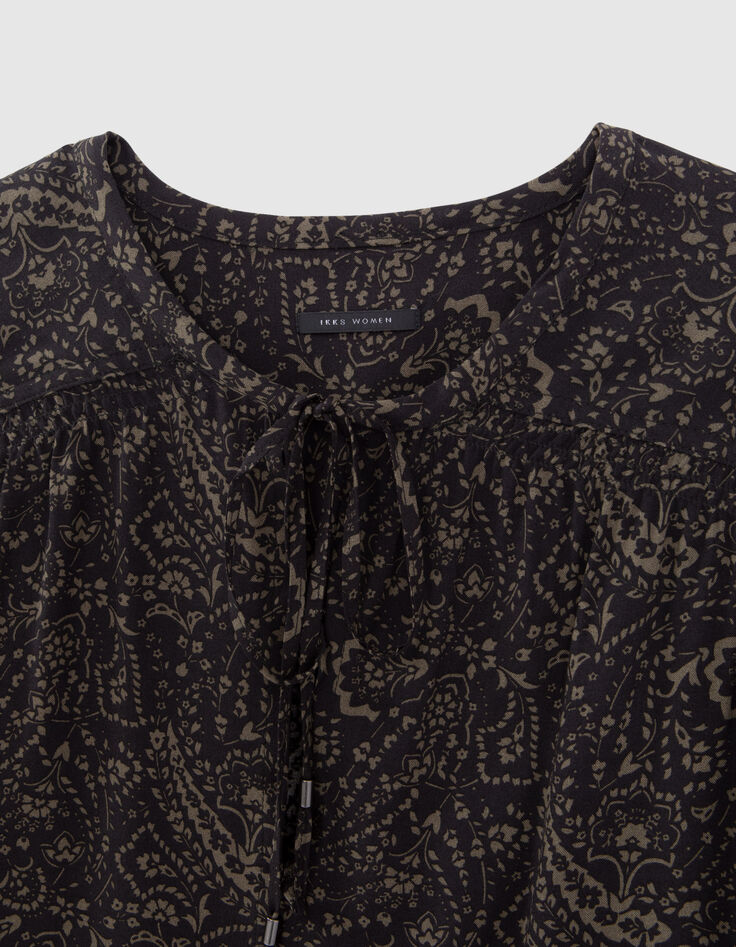 Women’s khaki LENZING™ ECOVERO™ floral paisley blouse-4