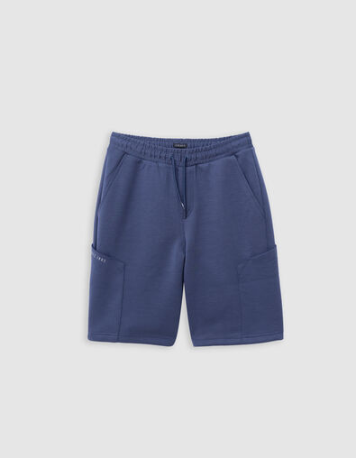 Blaue BATTLE-Jungenbermuda, Molton Tech Fleece - IKKS
