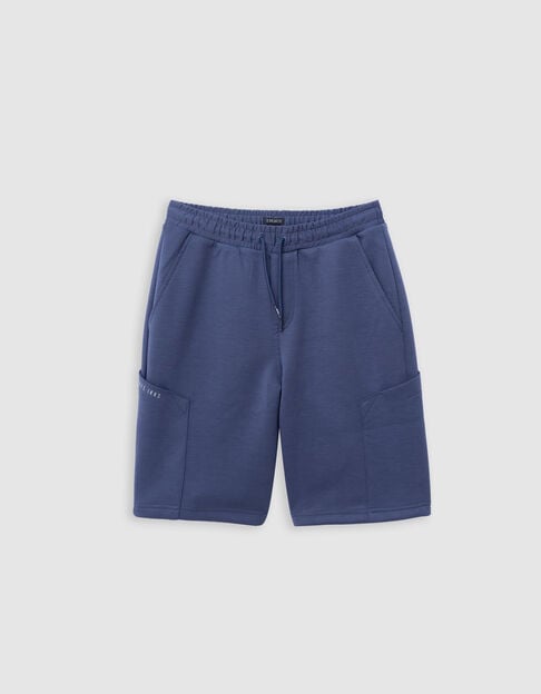 Bermuda BATTLE bleu molleton tech fleece garçon - IKKS