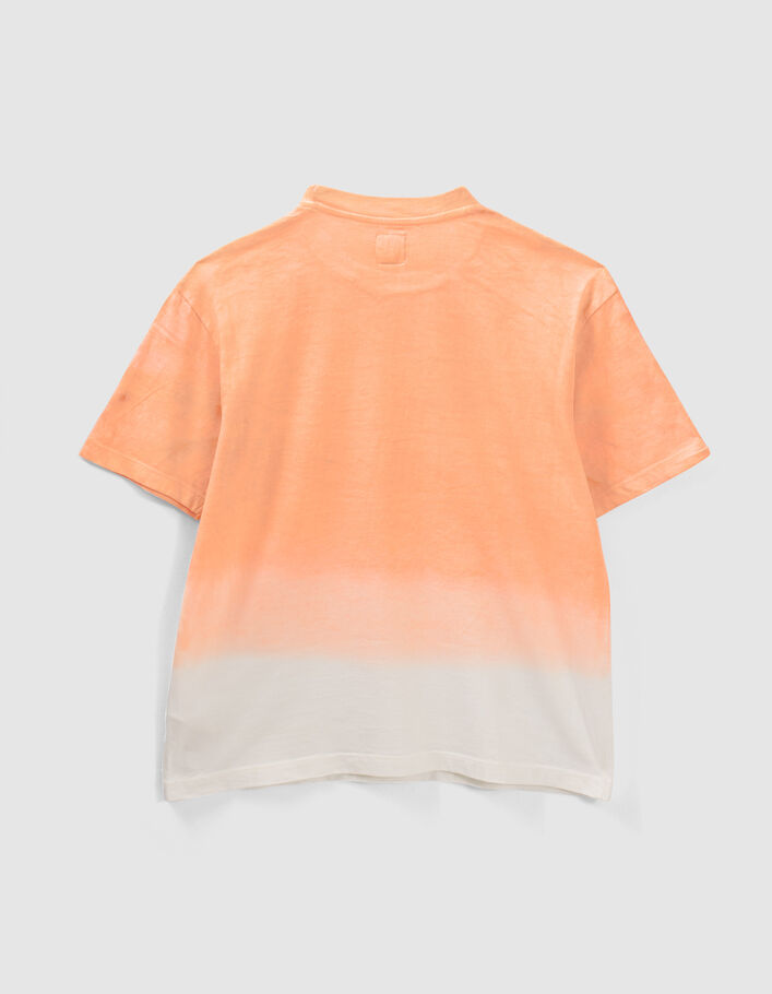Jungen-T-Shirt, Deep-Dye-Optik, Buchstaben, Neonorange - IKKS