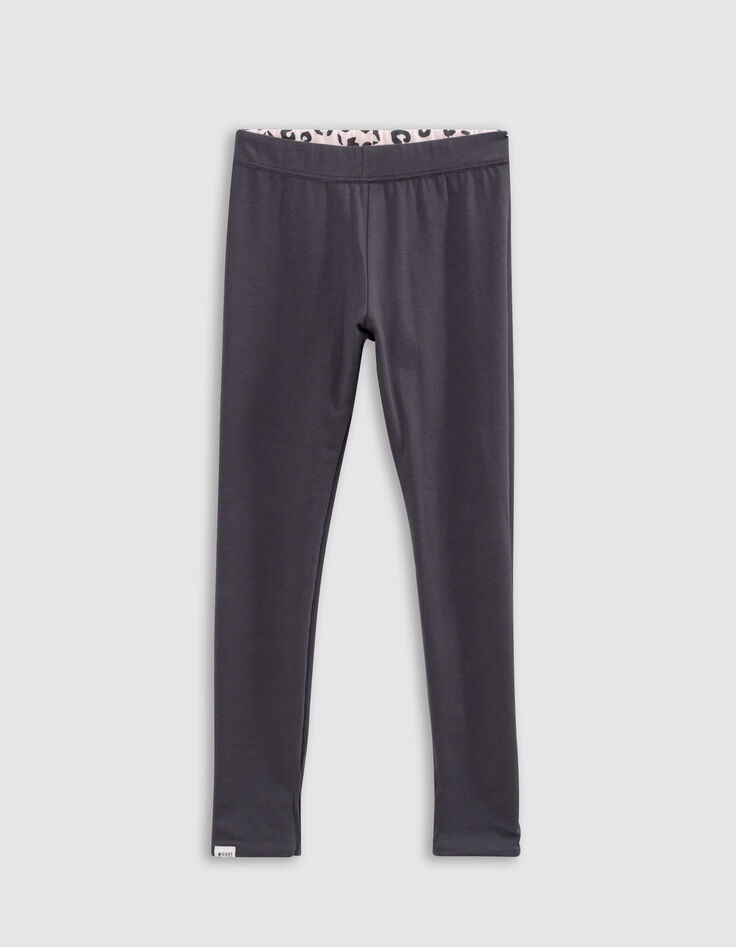 Leggings réversible coton bio rose et léopard fille-3
