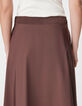 Jupe longue marron en taffetas pour femme-6