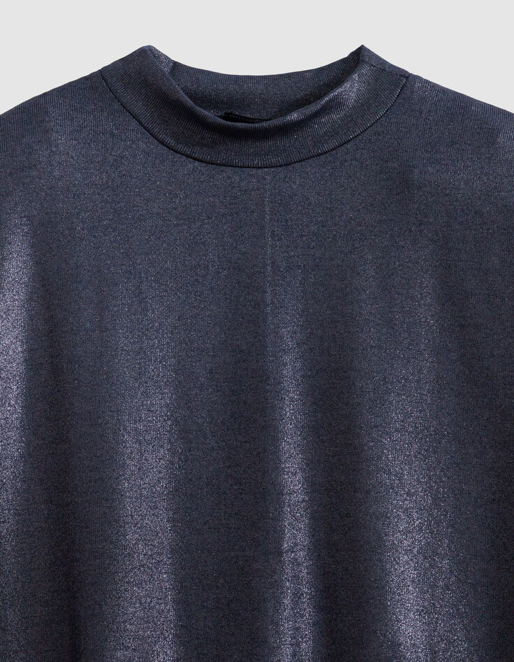 Tee-shirt manches courtes marine paillet&eacute; Femme-7