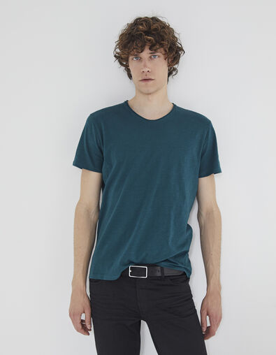 Tee-shirt L'Essentiel dark blue à col V Homme - IKKS