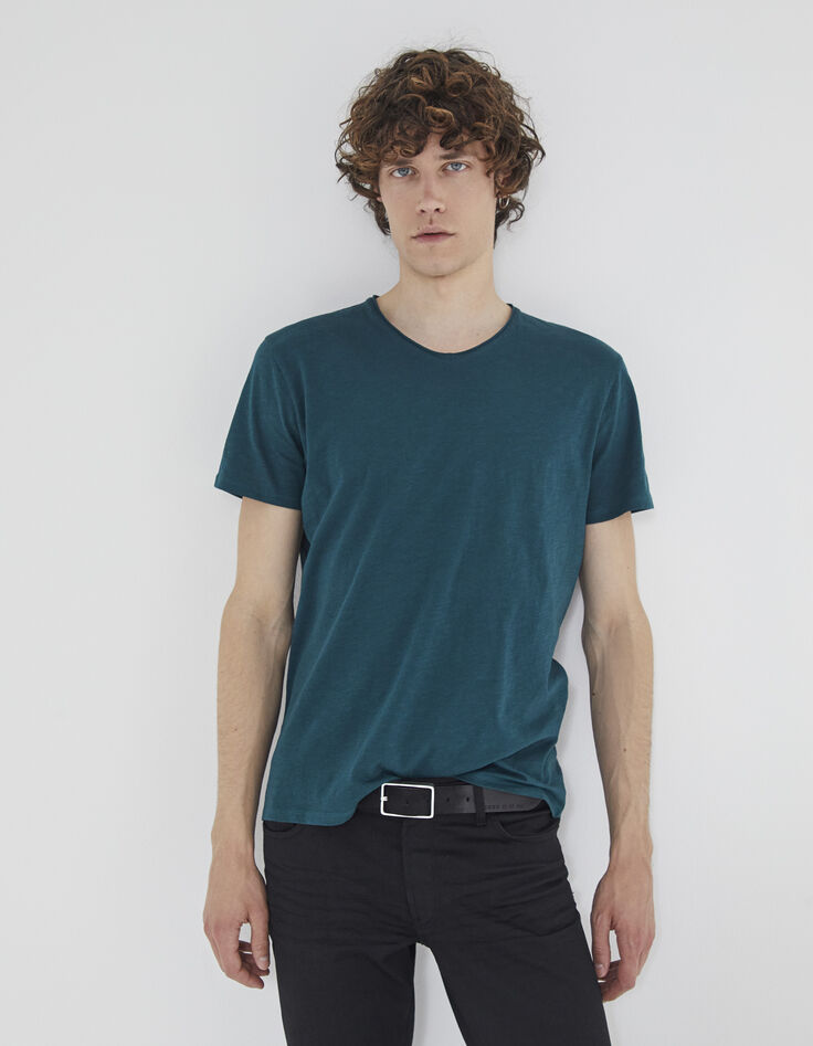 Tee-shirt L'Essentiel dark blue à col V Homme-1
