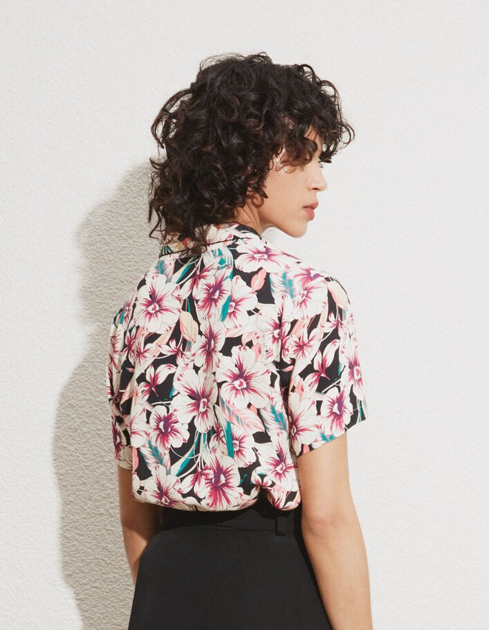 Camisa viscosa Ecovero® estampado floral tropical mujer-3