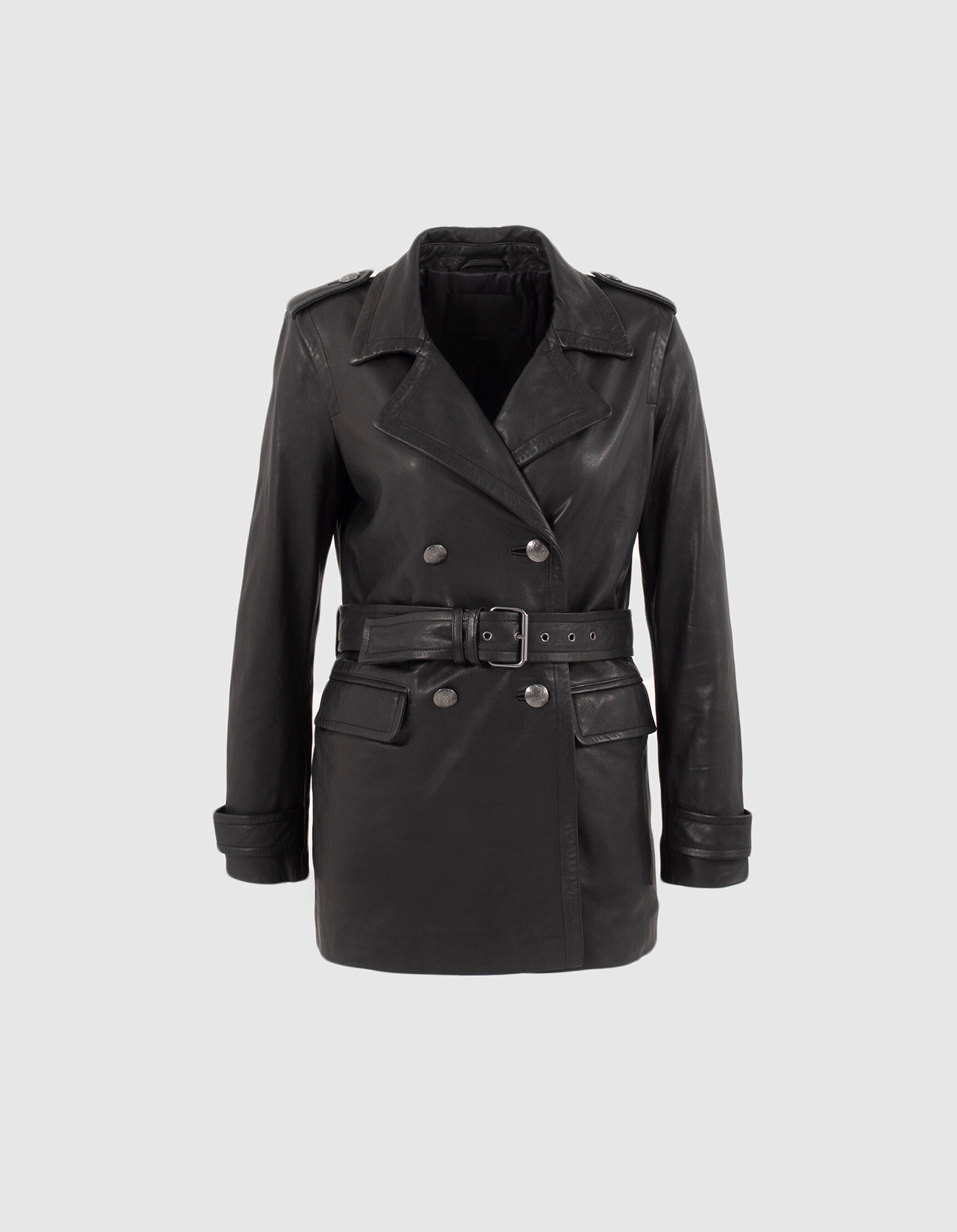 Chaqueta negra larga mujer discount