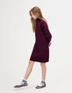 Robe pull bordeaux tricot fille-2