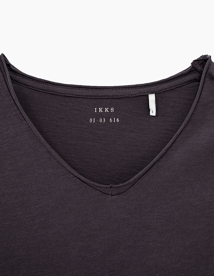Antraciet T-shirt L'Essentiel V-hals heren - IKKS