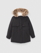 Parka 2 en 1 negra lentejuelas chaqueta acolchada niña-1