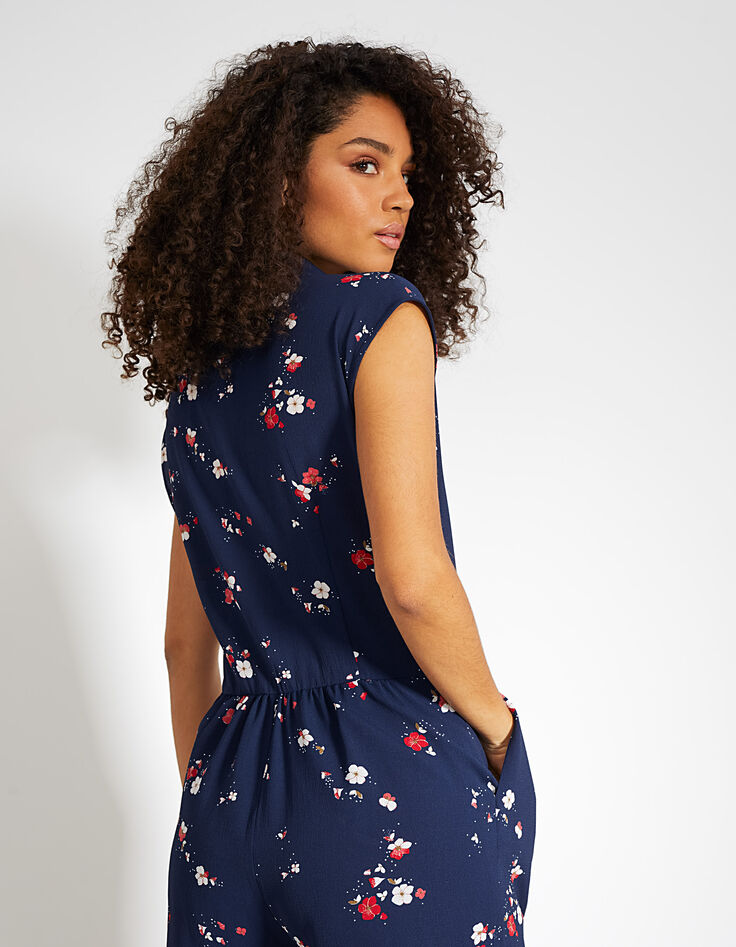 Mono corto azul marino estampado Floral Preppy I.Code -3