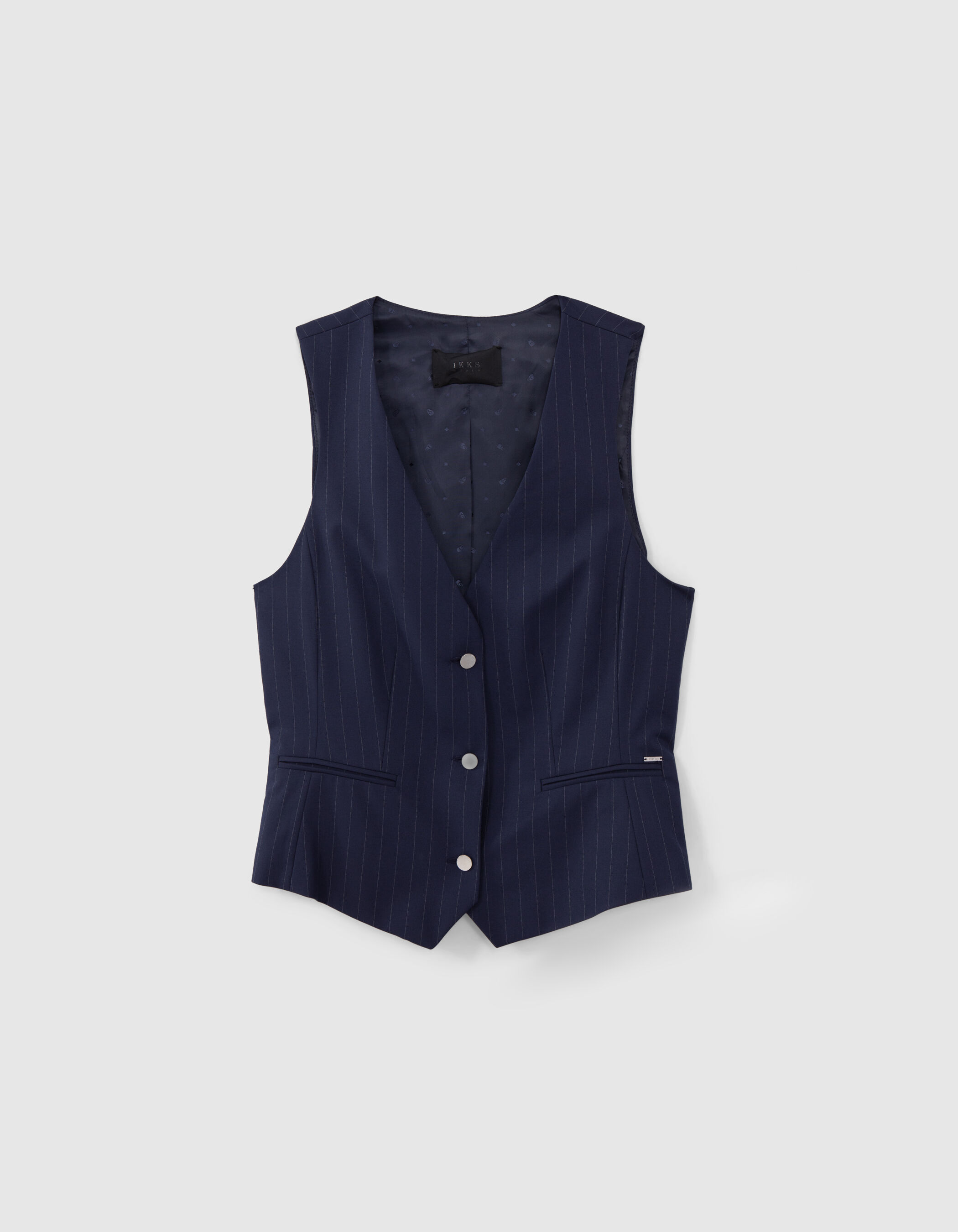 Women s navy tennis stripe suit vest IKKS